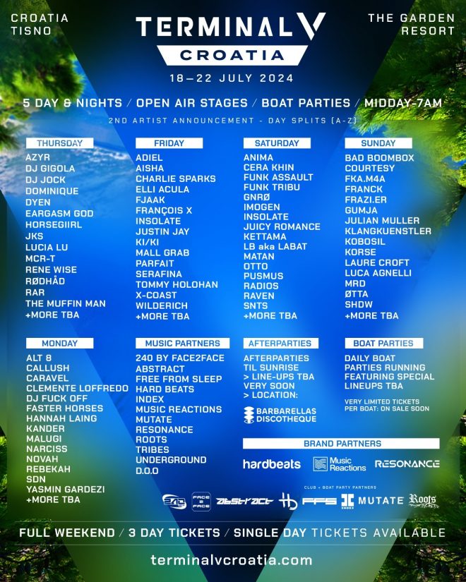 Terminal V reveals day splits for much-anticipated festival debut in Croatia