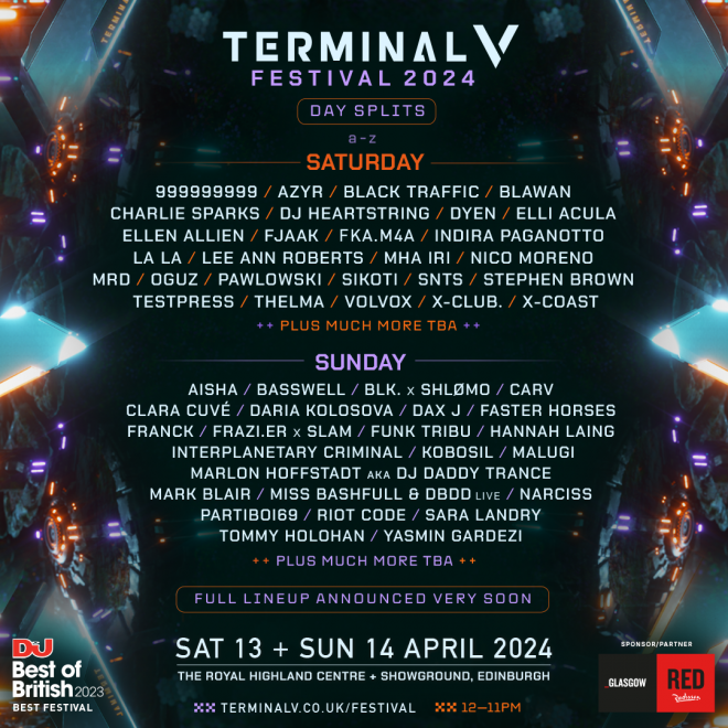 TERMINAL V FESTIVAL 2024 REVEALS DAY SPLITS